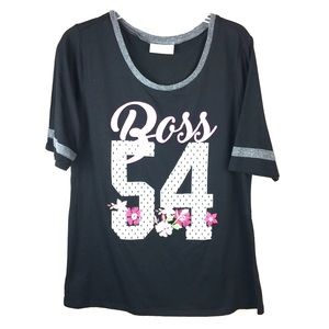 Bobbie Brooks large BOSS short sleeve T-shirt  top